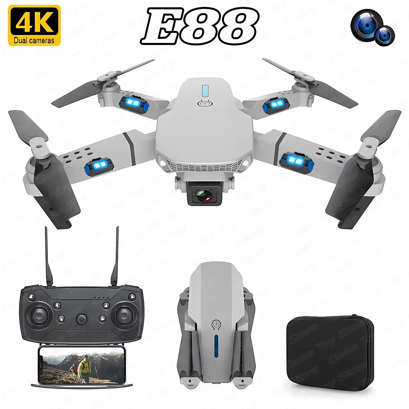 E88 Pro WIFI FPV Drone Wide An - Drone Camera Lens ulasan dan harga
