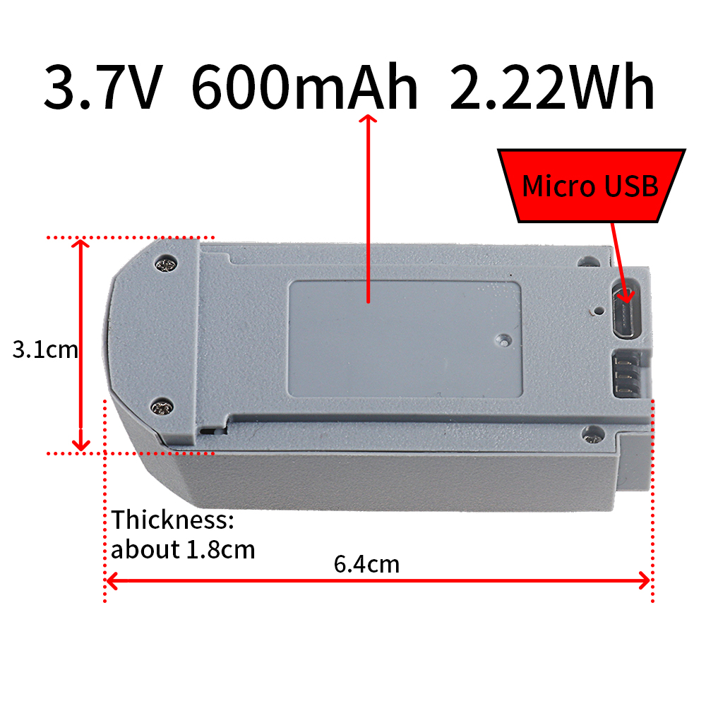 3.7V Rechargeable Drone Batter - Eachine Drone E58 ulasan dan harga